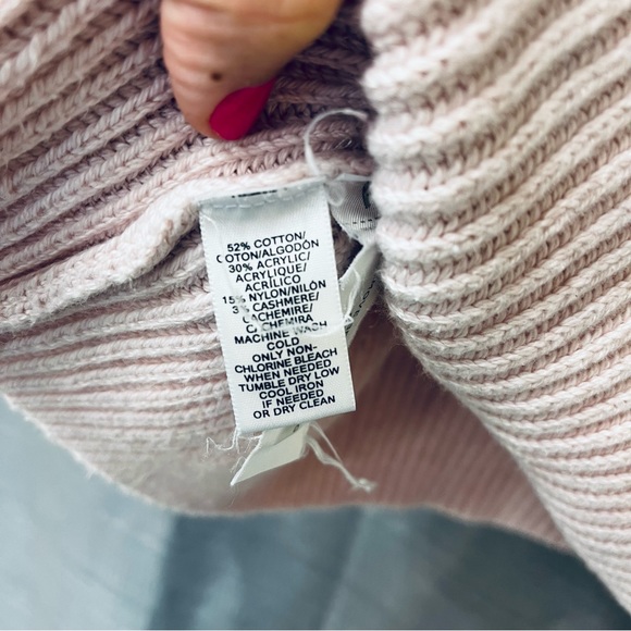 Lou & Grey Oversized Light Pink Knit 3/4 Length Sleeve Boxy Sweater Size Medium - Picture 4 of 10